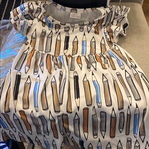 Pencil Print Dress Girls 2T